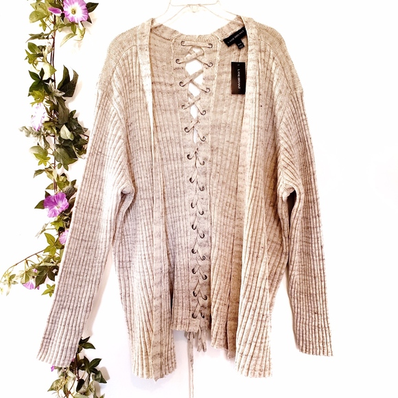 Lane Bryant Sweaters - Lane Bryant Knitted Sweater Braided Tie Back  NWT